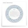 David Fisher Jewish Paper-Cut Round Ketubah (Light Blue)