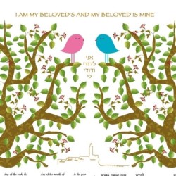 Ruth Rudin Lovebirds Duet Personalized Ketubah