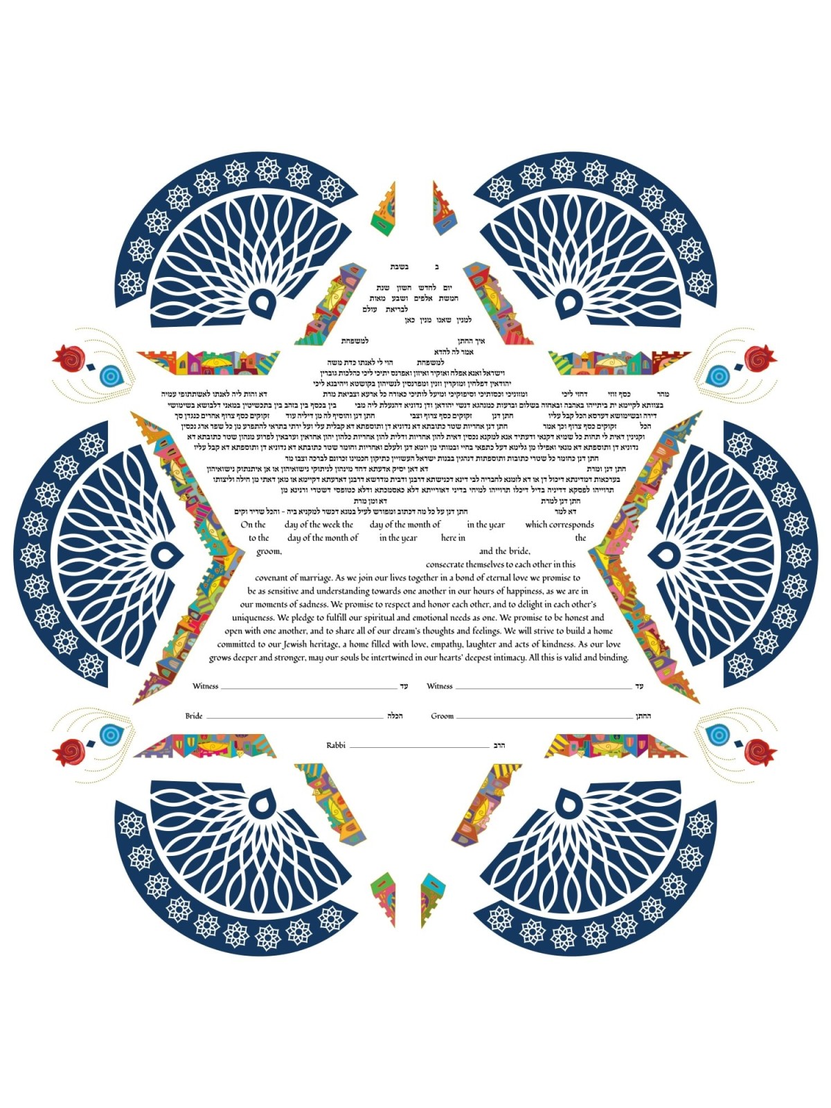 Ruth Rudin Star of David Life Cycle Personalized Ketubah