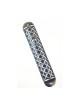 Wide Pewter Mezuzah Case Criss Cross Design | Pewter Mezuzah