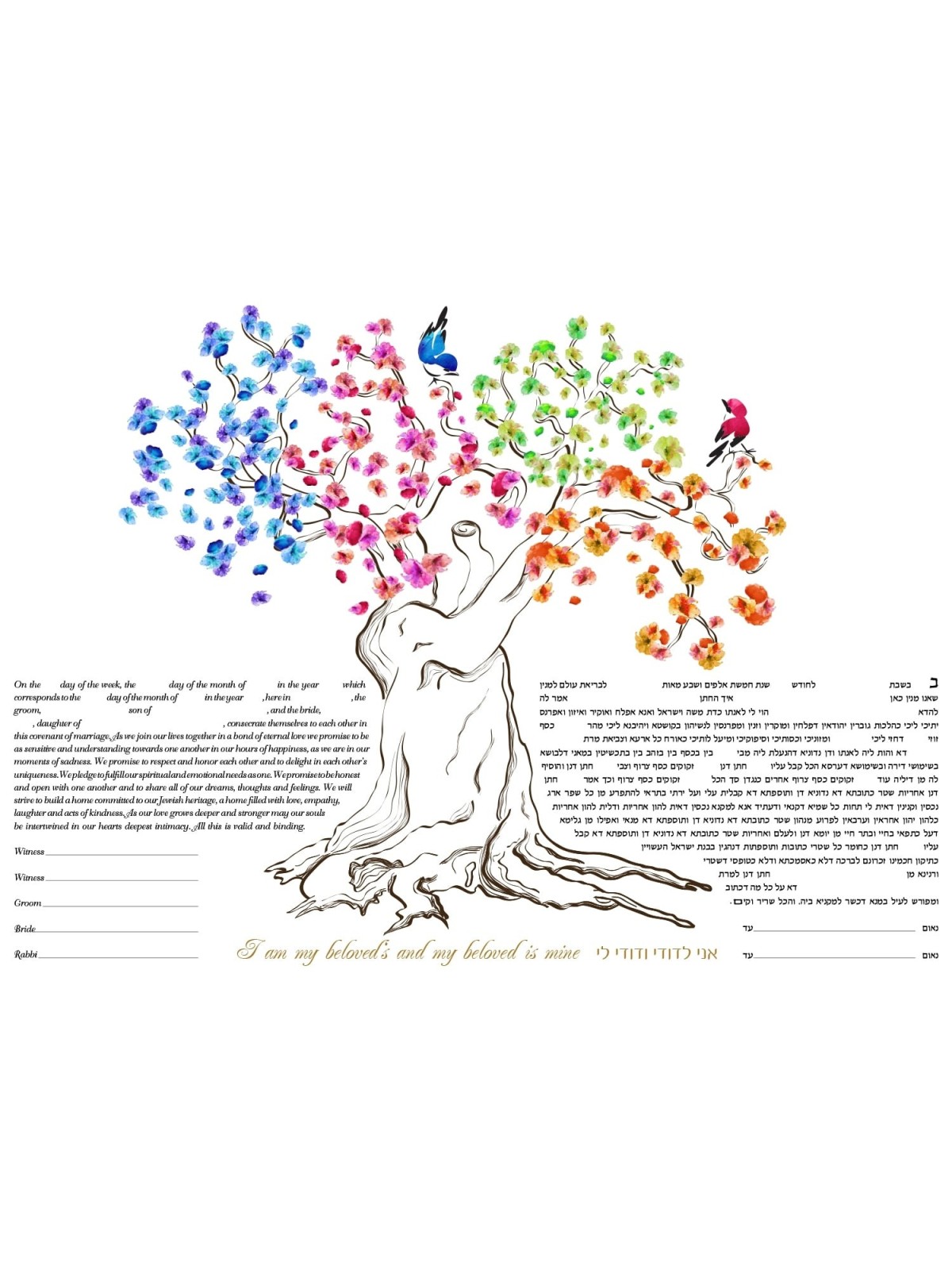 Ruth Rudin Four Seasons Personalized Ketubah