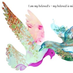 Ruth Rudin Floral Love Birds Personalized Ketubah