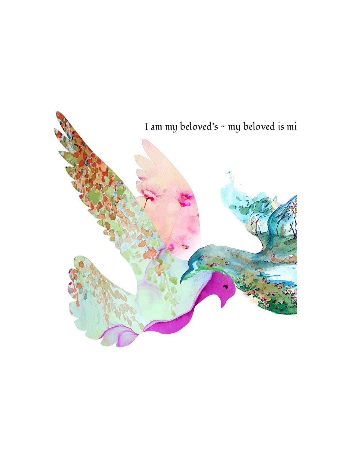 Ruth Rudin Floral Love Birds Personalized Ketubah