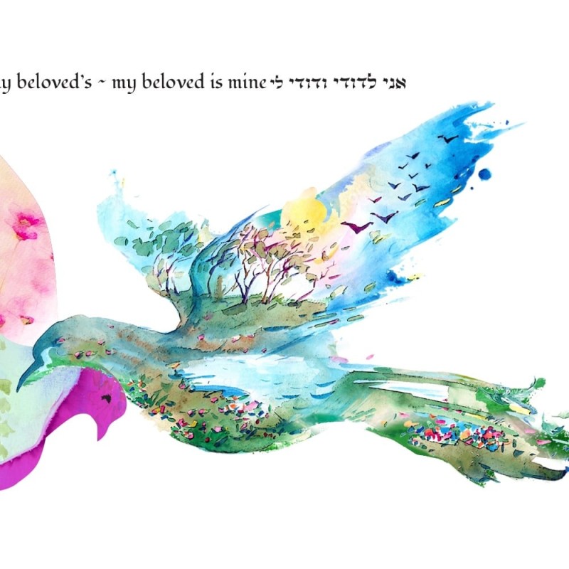 Ruth Rudin Floral Love Birds Personalized Ketubah