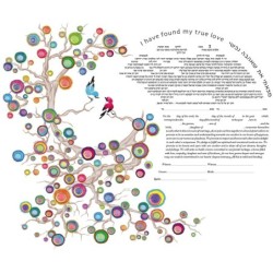 Ruth Rudin Personalized Ketubah - 'Love Birds'