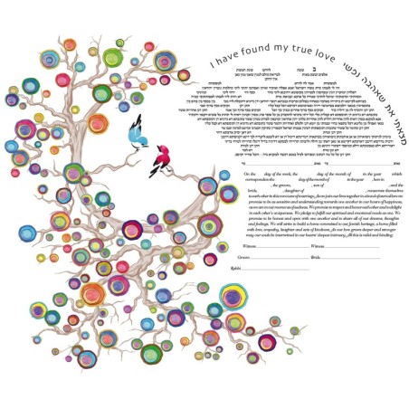 Ruth Rudin Personalized Ketubah - 'Love Birds'