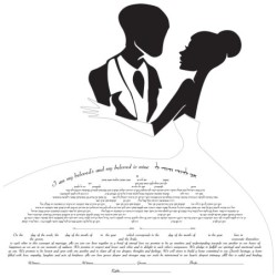 Ruth Rudin Soulmates Silhouette Personalized Ketubah