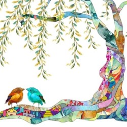 Ruth Rudin Personalized Vibrant Willow Tree Romance Ketubah