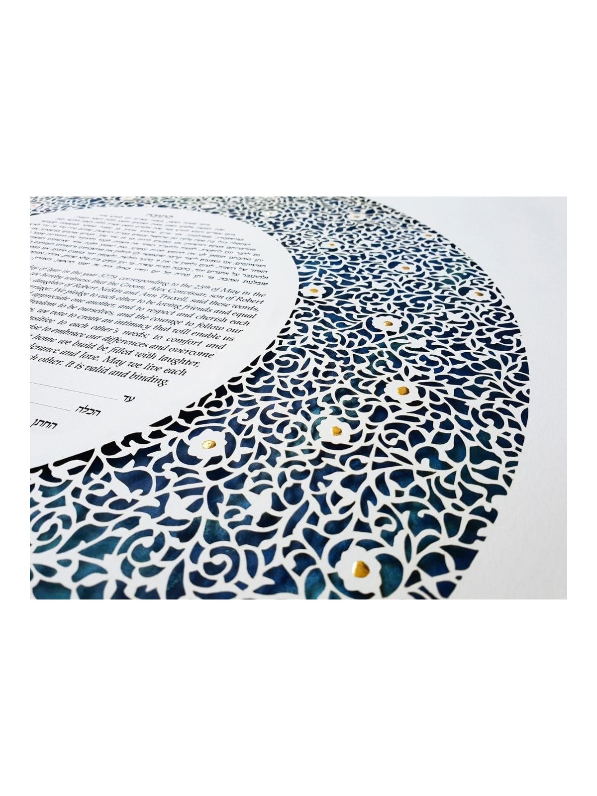 David Fisher Paper-Cut Round Ornament Floral Pattern Personalized Ketu