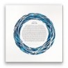 David Fisher Jewish Paper-Cut Round Modern Ketubah (Blue)