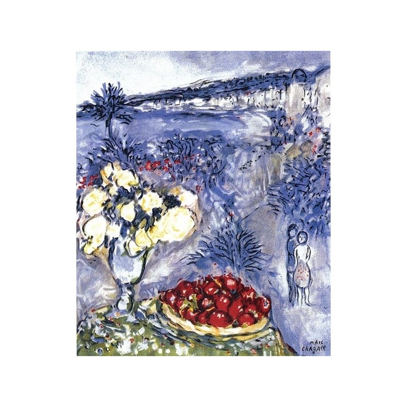 Lithographie Marc Chagall numérotée en édition limitée - Fruits Et Fleurs De