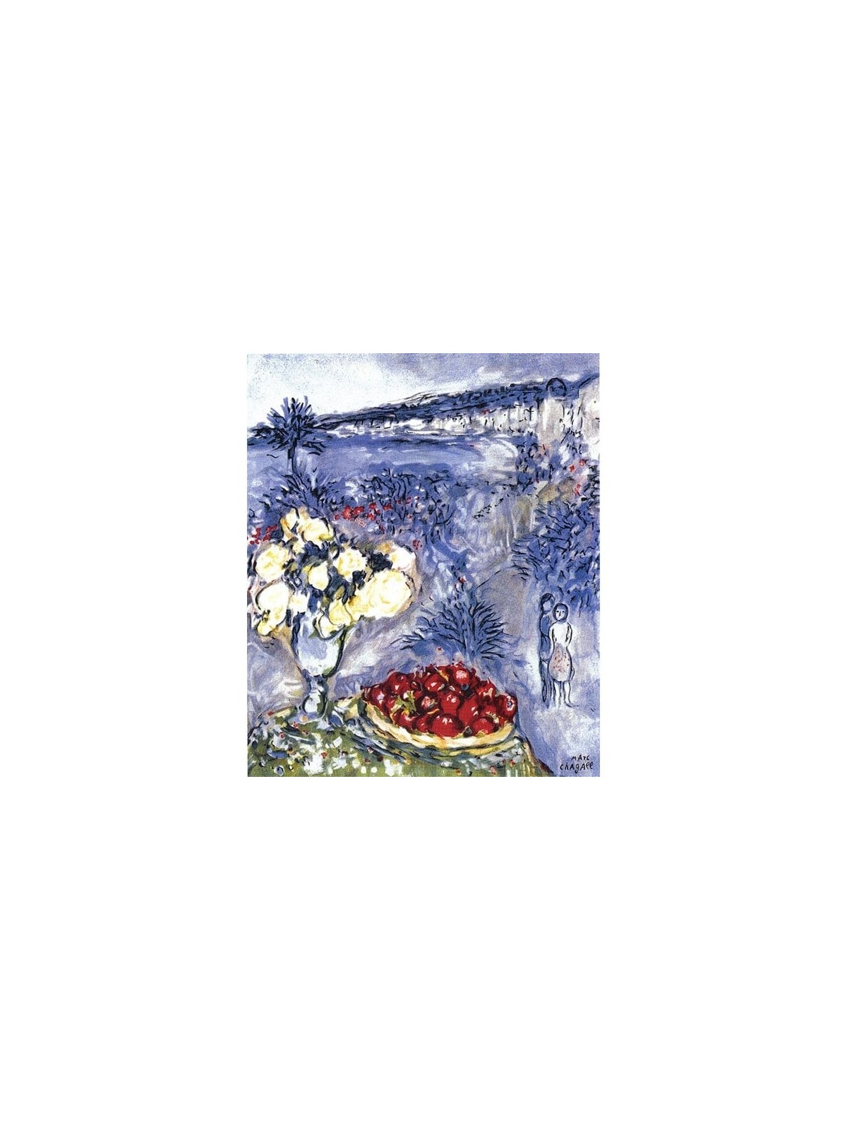 Lithographie Marc Chagall numérotée en édition limitée - Fruits Et Fleurs De