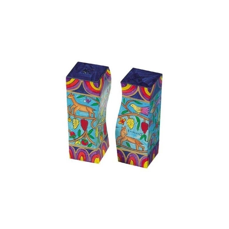 Yair Emanuel Painted Salt and Pepper Set - Garden of Eden