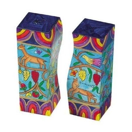 Yair Emanuel Painted Salt and Pepper Set - Garden of Eden