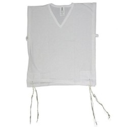White Cotton Undershirt Tzitzit