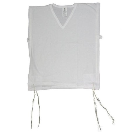 White Cotton Undershirt Tzitzit