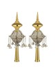 Gold Plated & Nickel Filigree Torah Scroll Rimonim