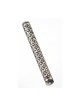 Round Pewter Mezuzah Case with Criss Cross Design | Pewter Mezuzah