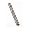 Round Pewter Mezuzah Case with Criss Cross Design | Pewter Mezuzah