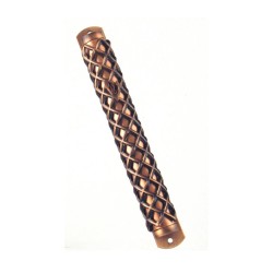 Copper Color Pewter Mezuzah Case with Criss Cross ... | Pewter Mezuzah