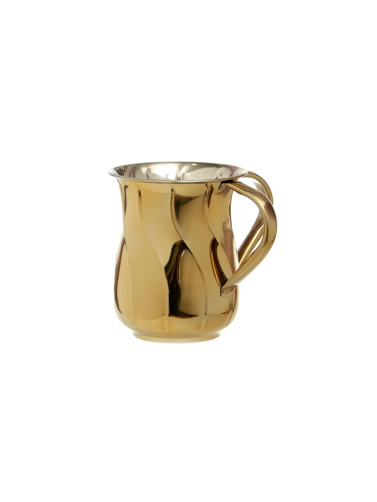 Stainless Steel Netilat Yadayim Wash Cup %96 Gold Wave | Wash Cups