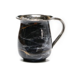 Aluminum Netilat Yadayim Wash Cup Black Marble Design | Wash Cups