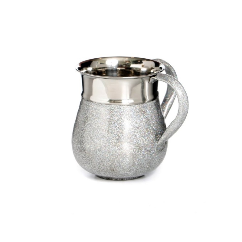 Aluminum Netilat Yadayim Wash Cup with Silver Textured ... | Wash Cups