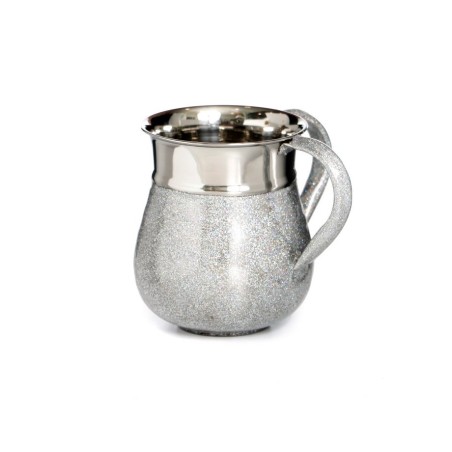 Aluminum Netilat Yadayim Wash Cup with Silver Textured ... | Wash Cups
