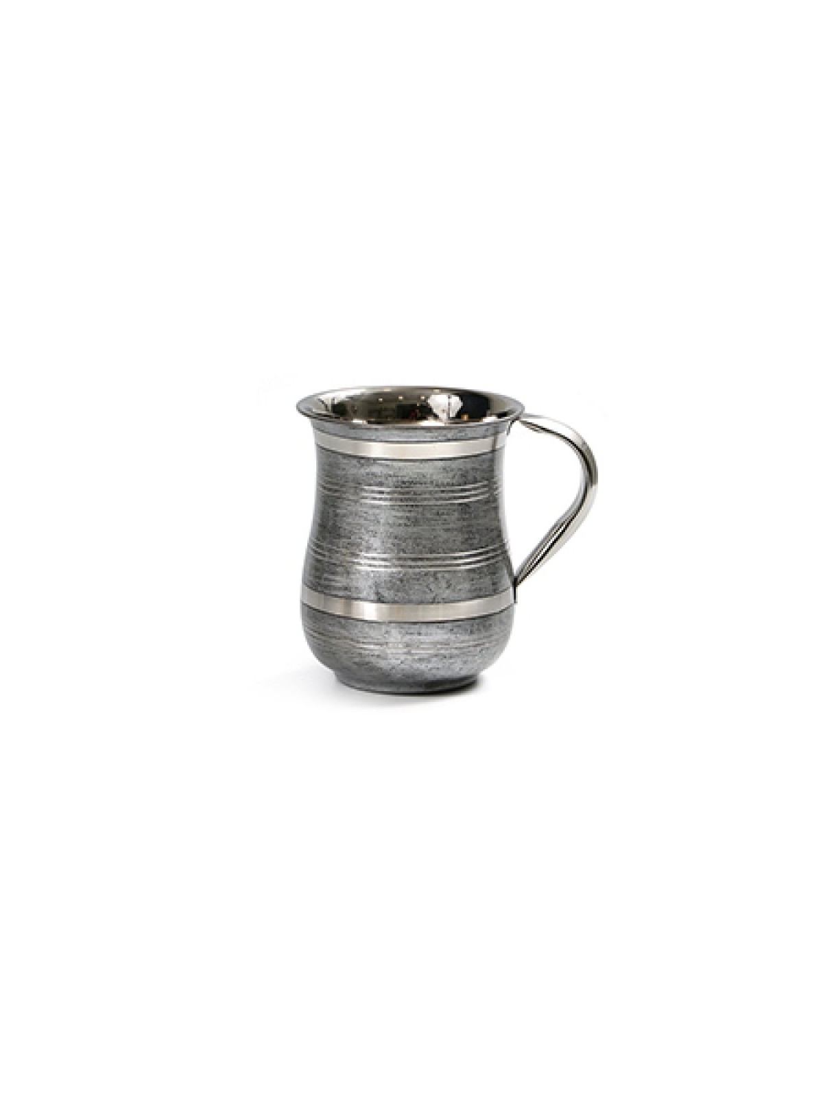 Wash Cup for Netilat Yadayim Silver and Black Horizonta... | Wash Cups