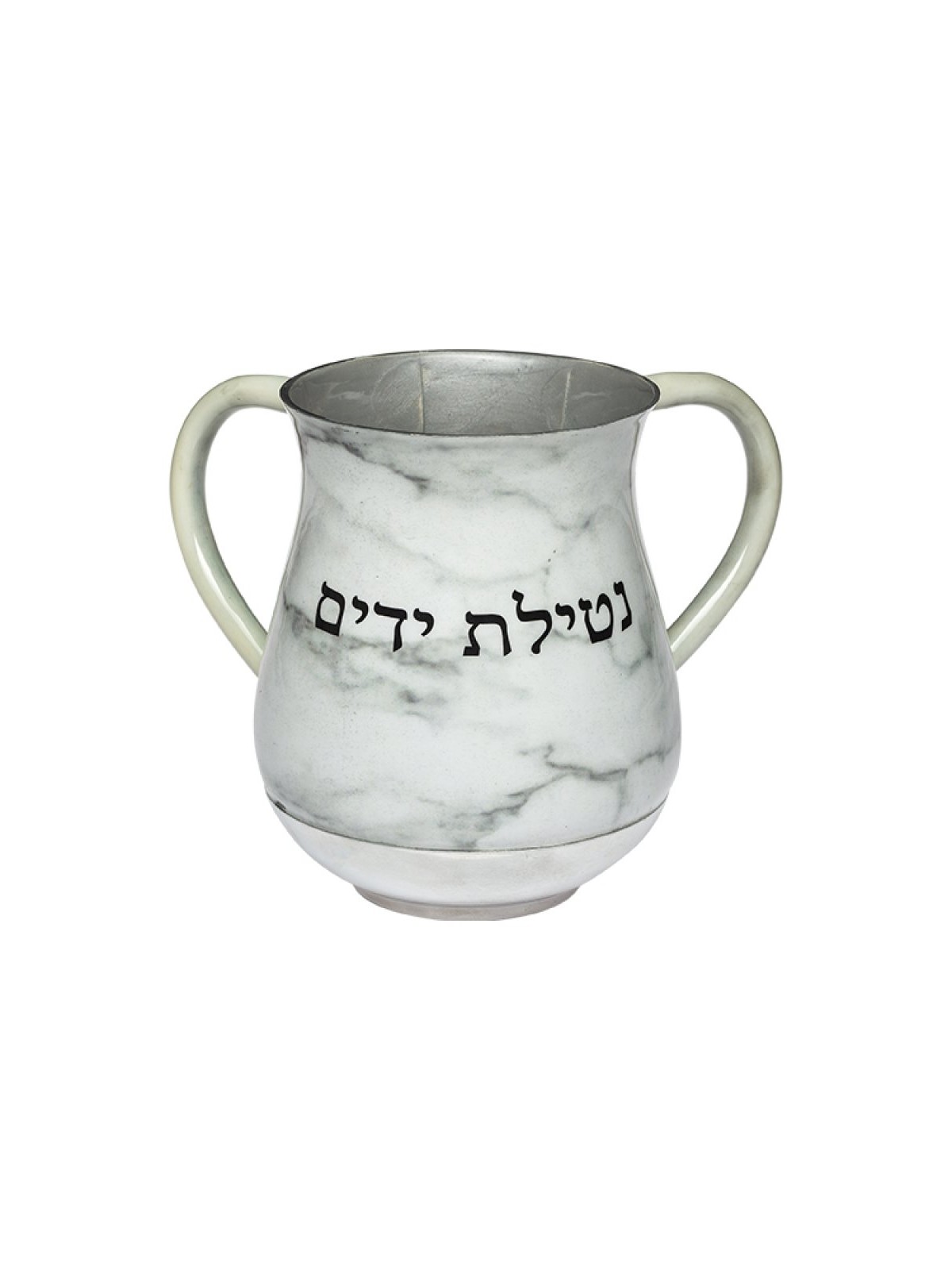 Netilat Yadayim Wash Cup %96 White Marble Design with H... | Wash Cups
