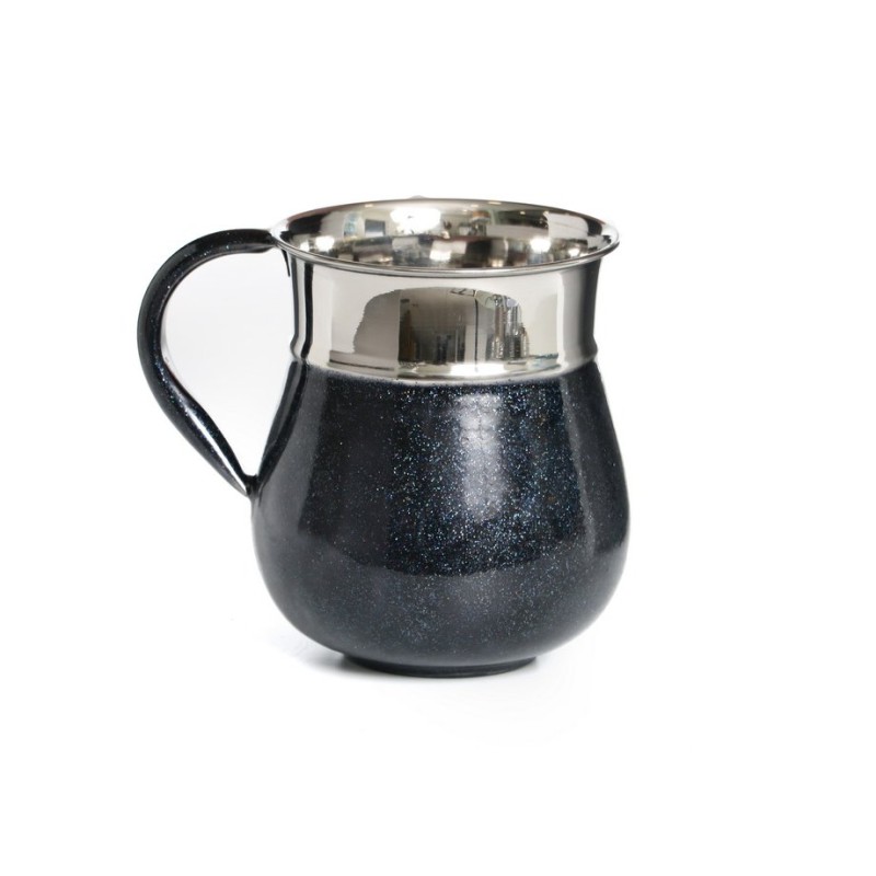 Aluminum Netilat Yadayim Wash Cup with Blue Textured De... | Wash Cups