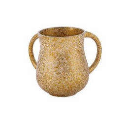 Yair Emanuel Faux Marble Netilat Yadayim Wash Cup Gold | Wash Cups