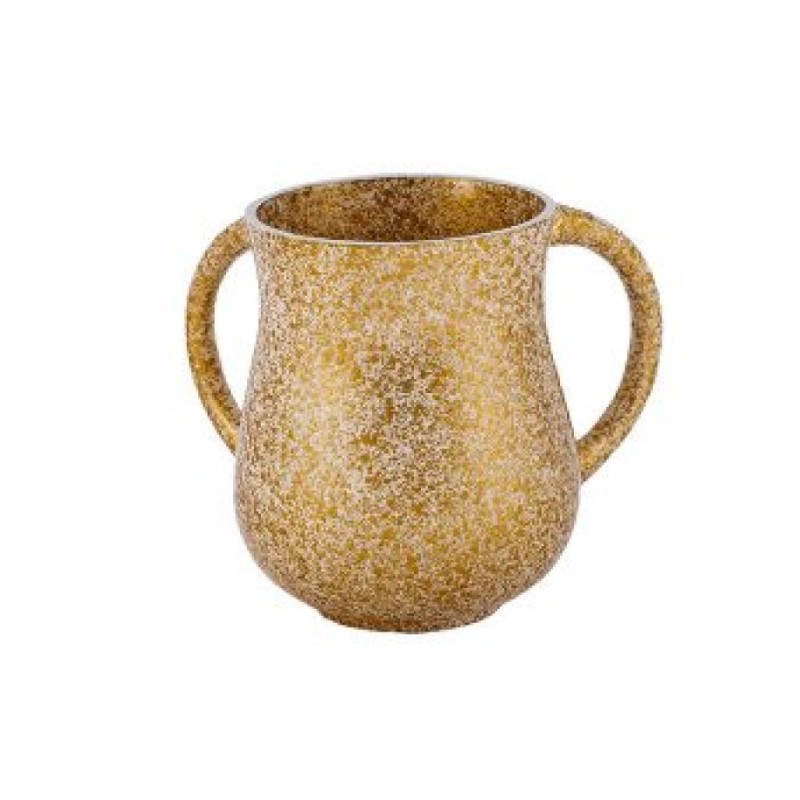 Yair Emanuel Faux Marble Netilat Yadayim Wash Cup Gold | Wash Cups