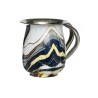 Stainless Steel Wash Cup Blue Marble with White and Gol... | Wash Cups