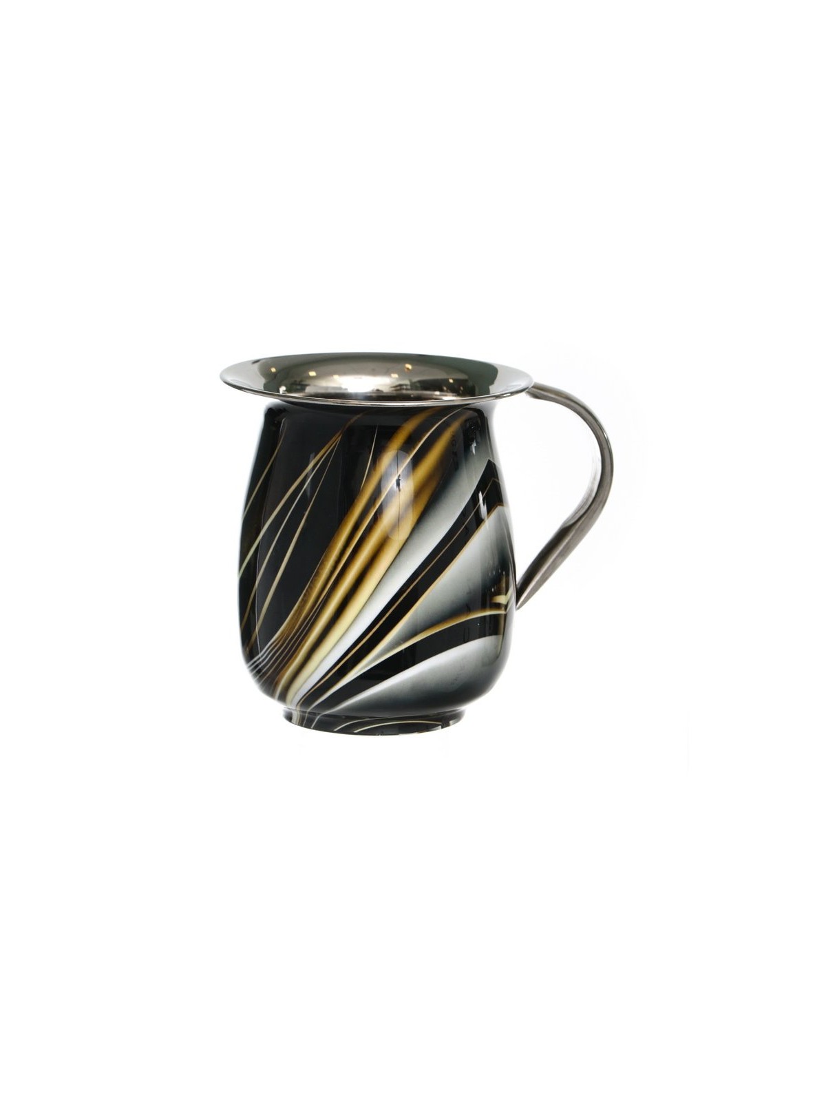 Stainless Steel Wash Cup %96 Gray Marble with Enamel Go... | Wash Cups