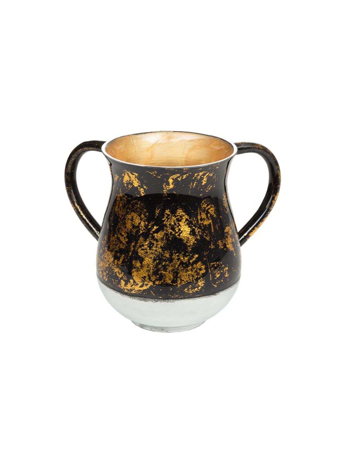 Aluminum Netilat Yadayim Wash Cup Gold and Black with S... | Wash Cups