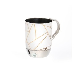 Stainless Steel Netilat Yadayim Wash Cup %96 Gold Trian... | Wash Cups