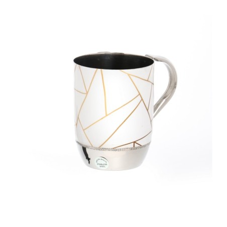 Stainless Steel Netilat Yadayim Wash Cup %96 Gold Trian... | Wash Cups