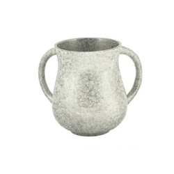 Yair Emanuel Faux Marble Netilat Yadayim Wash Cup Silver | Wash Cups
