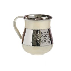 Stainless Steel Netilat Yadayim Wash Cup %96 Ivory with... | Wash Cups