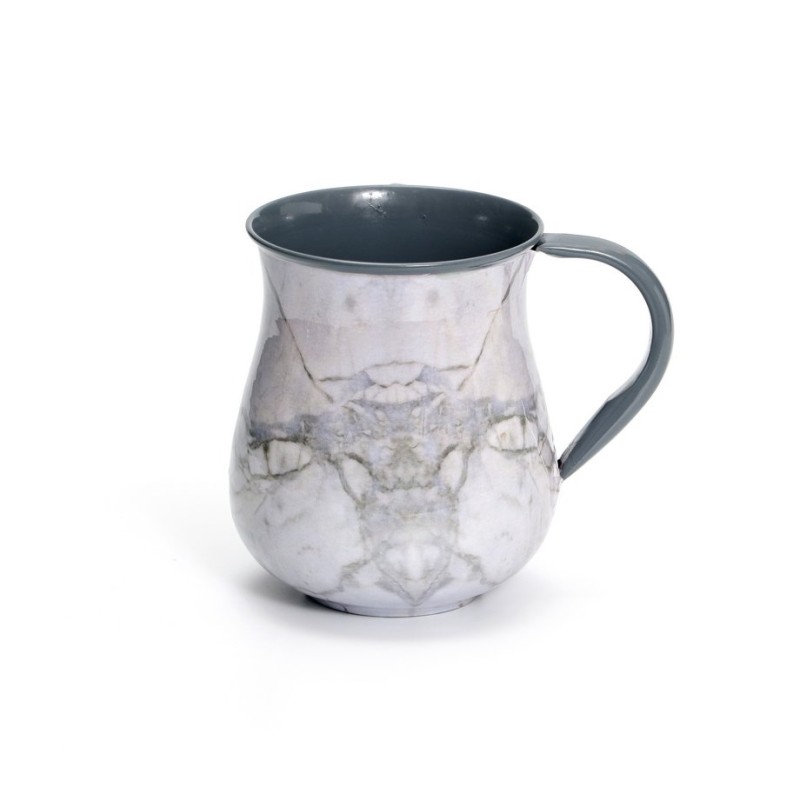 Stainless Steel Netilat Yadayim Wash Cup %96 White Marb... | Wash Cups