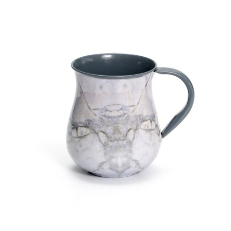 Stainless Steel Netilat Yadayim Wash Cup %96 White Marb... | Wash Cups