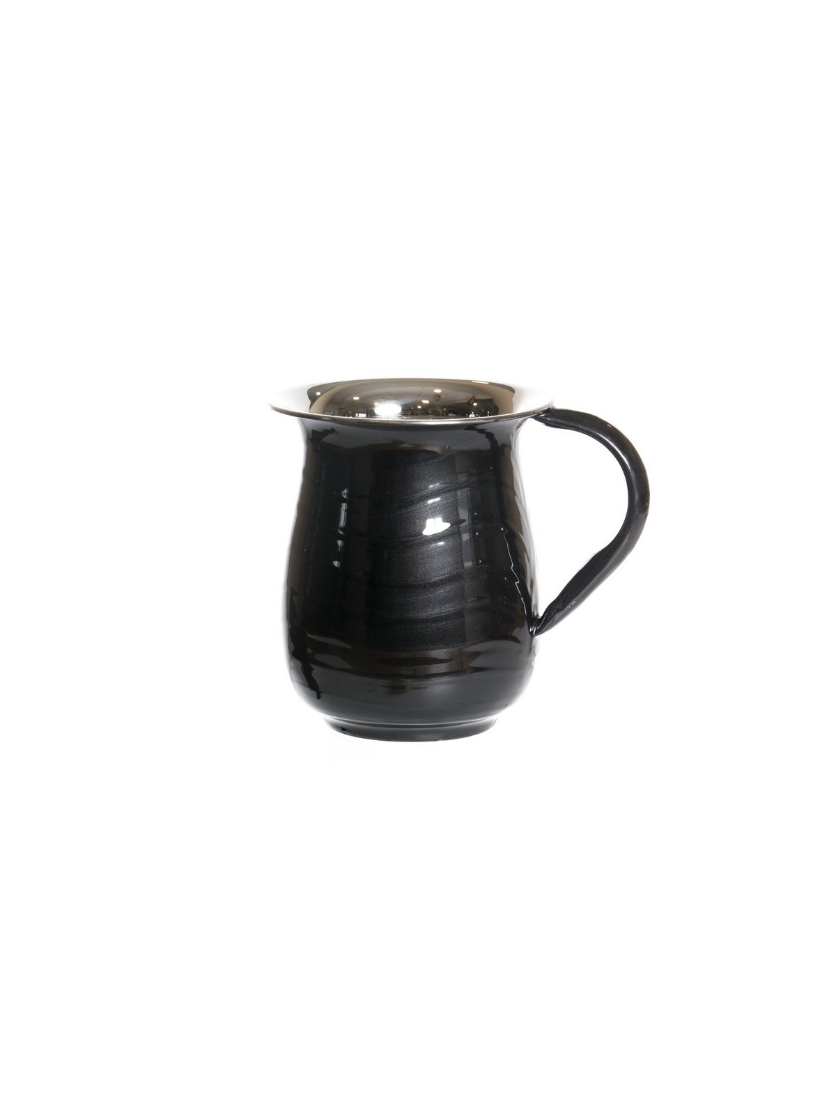 Stainless Steel Netilat Yadayim Wash Cup Wave Design Black | Wash Cups