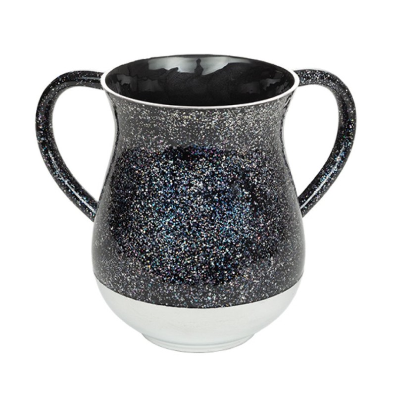 Netilat Yadayim Wash Cup %96 Speckled Black and White D... | Wash Cups