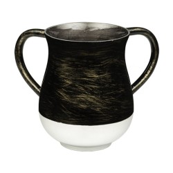 Aluminum Netilat Yadayim Wash Cup Black and Gold | Wash Cups