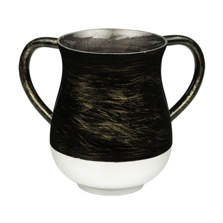 Aluminum Netilat Yadayim Wash Cup Black and Gold | Wash Cups