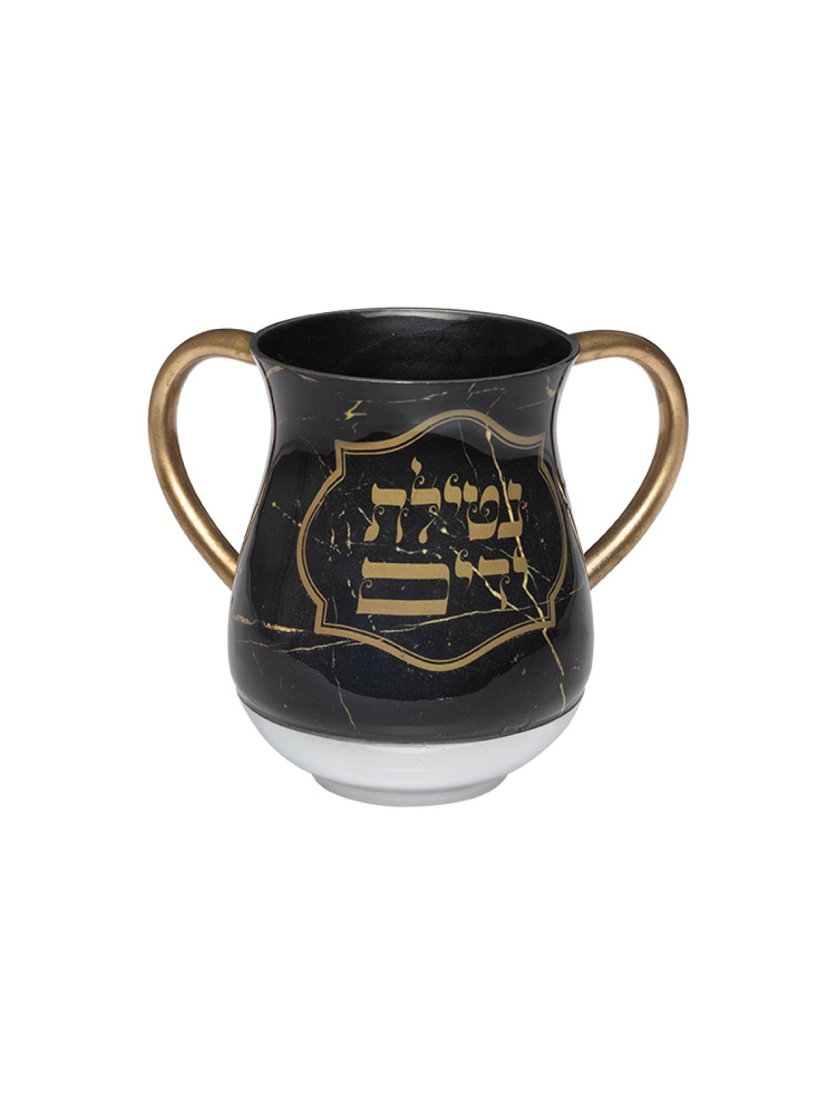 Netilat Yadayim Wash Cup Black and Gold  Framed Netilat... | Wash Cups
