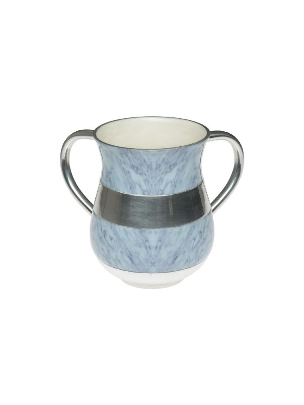 Netilat Yadayim Wash Cup Aluminum Light Blue Marble Design | Wash Cups