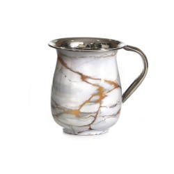 Stainless Steel Netilat Yadayim Wash Cup White Gold Gra... | Wash Cups