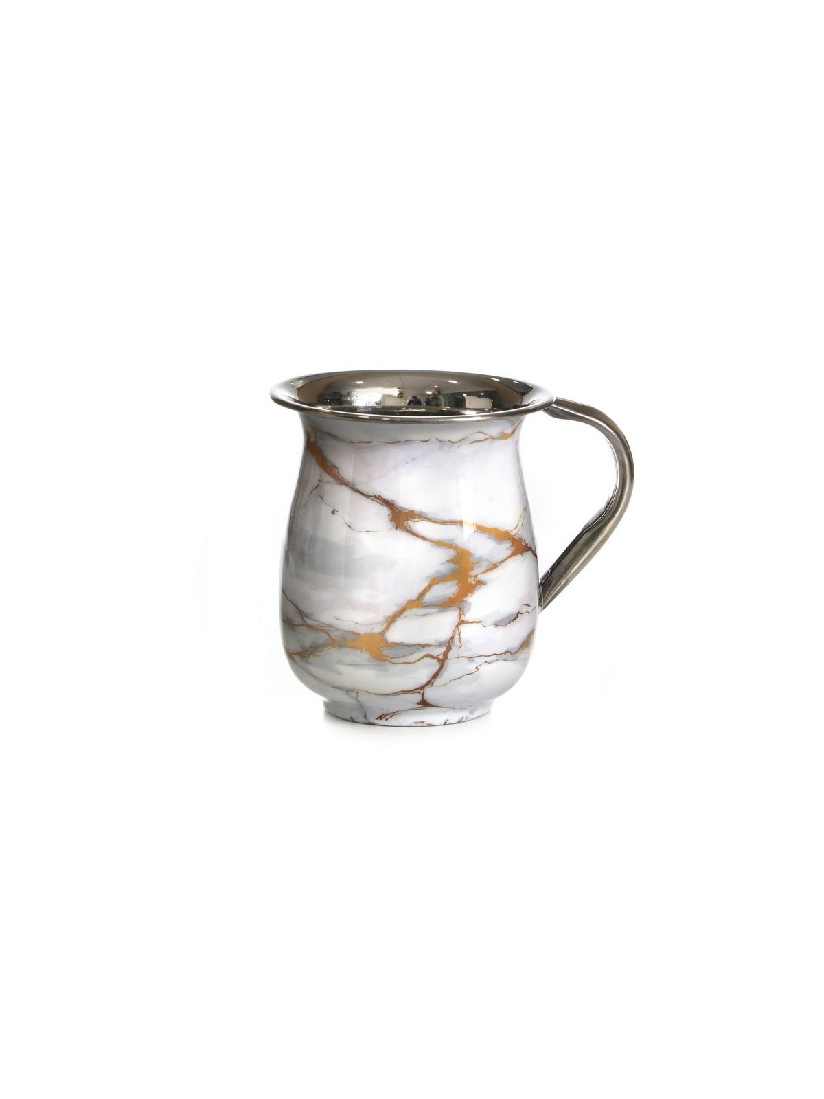 Stainless Steel Netilat Yadayim Wash Cup White Gold Gra... | Wash Cups